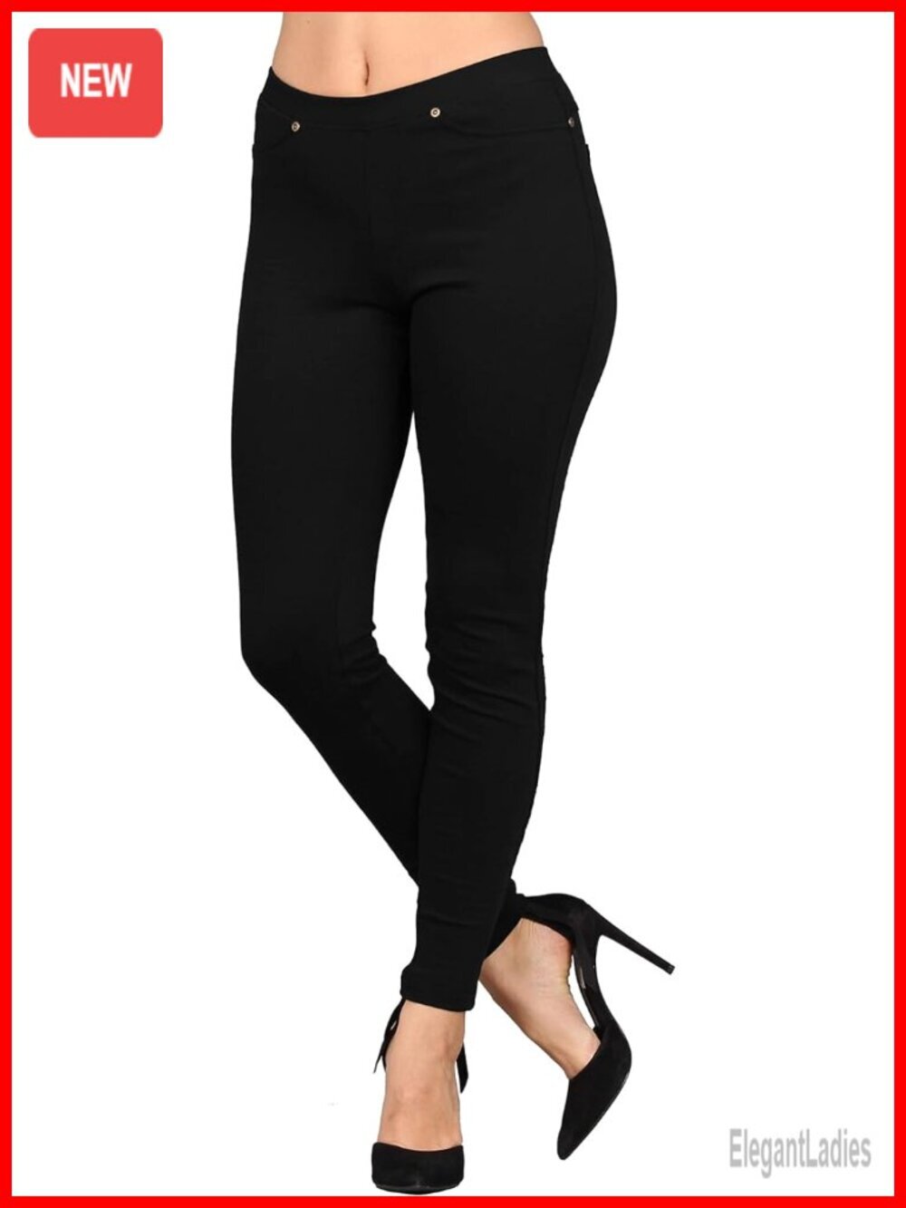 Stretchable Cotton Blend Denim Jeggings, Midrise Skinny Leggings